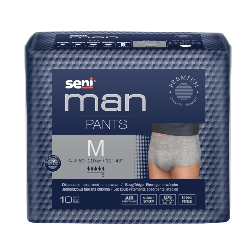 SENI MAN PANTS uzsūcoša apakšveļa vīriešiem, M izmērs, 10 gab.