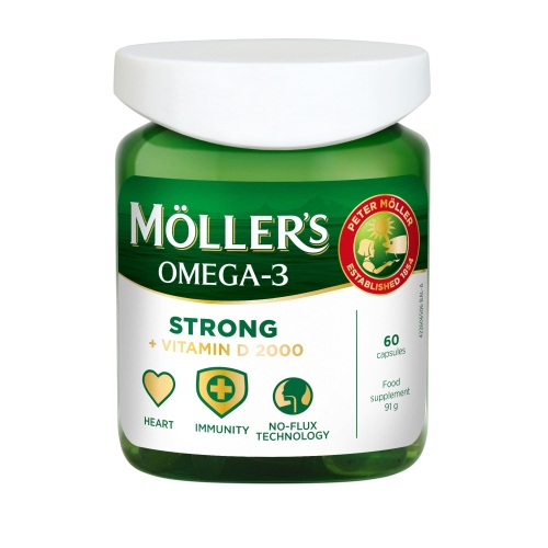 MOLLERS Strong + D 2000 IU kapsulas, 60 gab.