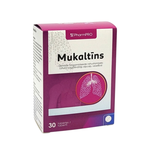 Mukaltīns 50 mg tabletes, 30 gab