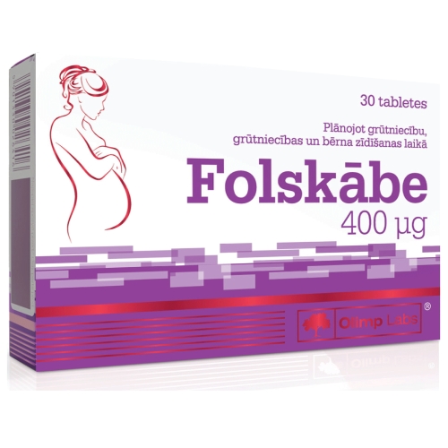 OLIMPLABS FOLSKĀBE 400MCG TABLETES N30