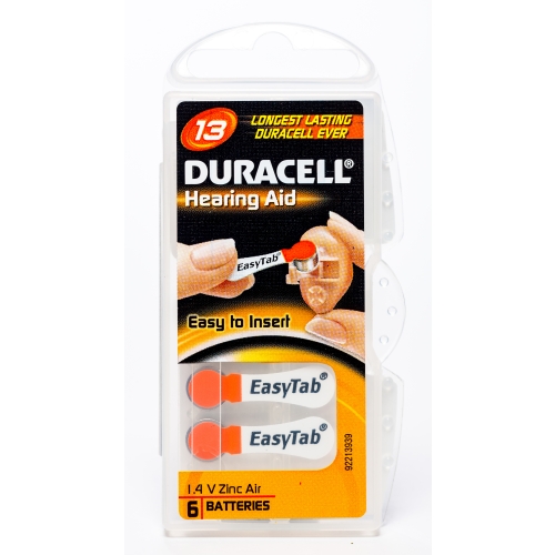 DURACELL baterijas dzirdes aparātiem (DA13), 6 gab