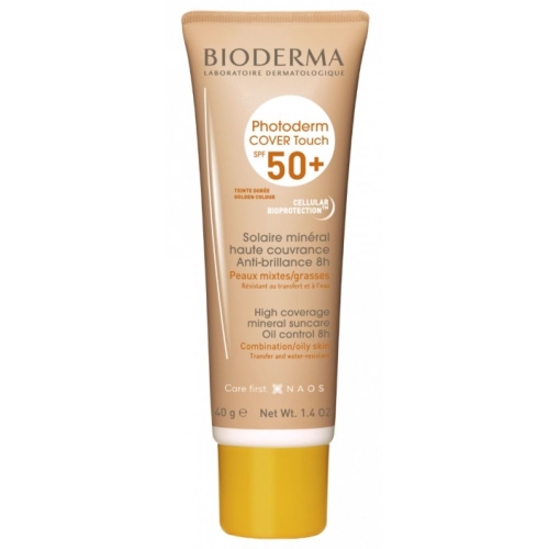 BIODERMA Photoderm Cover touch SPF50+ zeltaini tonēts, 40g