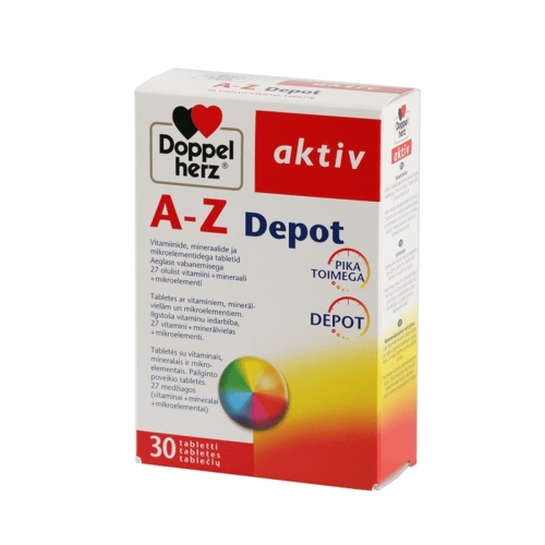 DOPPELHERZ® aktiv A-Z Depot tabletes, 30 gab