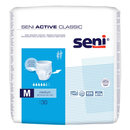 SENI ACTIVE CLASSIC biksītes pieaugušajiem, M izmērs (80-110 cm), 30 g