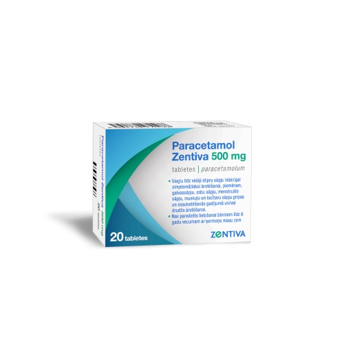 PARACETAMOL ZENTIVA 500MG TBL N20