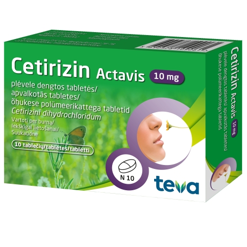 CETIRIZIN ACTAVIS 10MG TABLETES N10