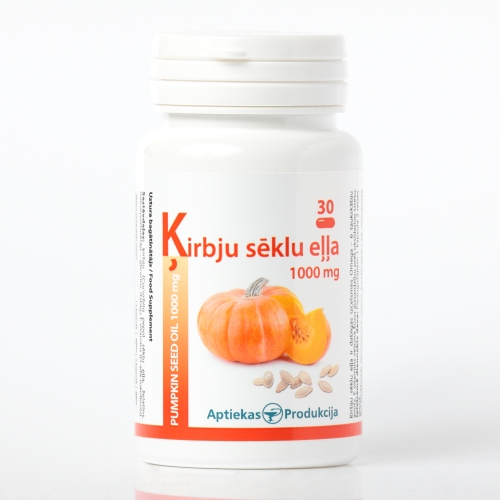 AP Ķirbju sēklu eļļa kapsulas, 1000mg, 30gab