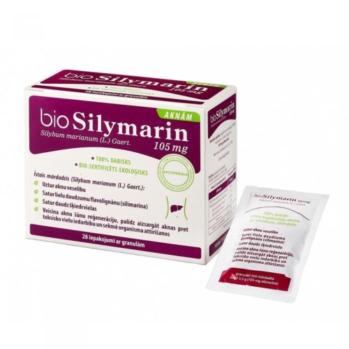 bioSILYMARIN 105 mg granulas, 28 gab.