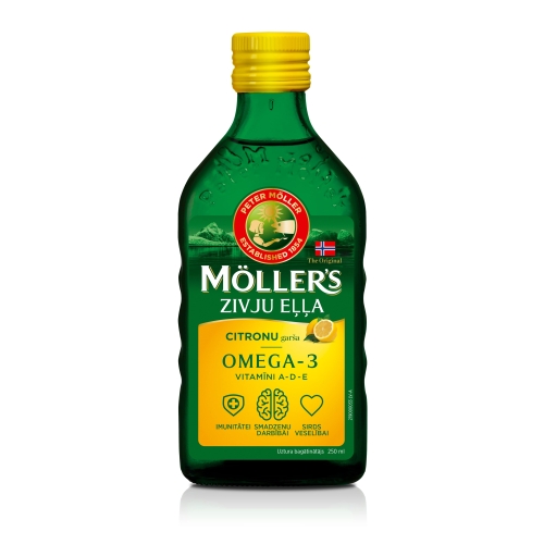 MOLLERS Zivju eļļa ar citronu garšu, 250ml