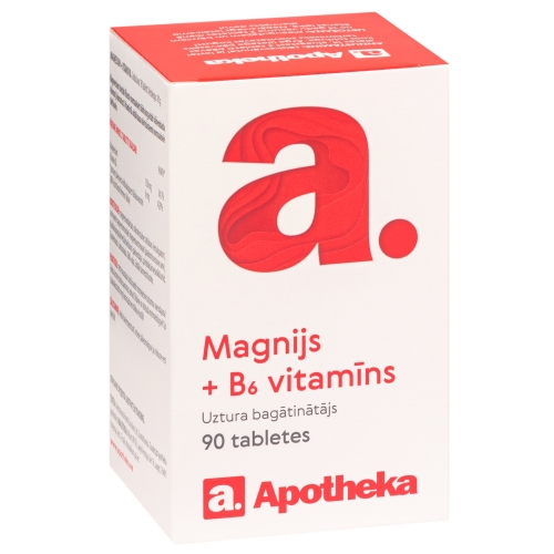 APOTHEKA Magnija laktāts + B6 tabletes, 90 gab