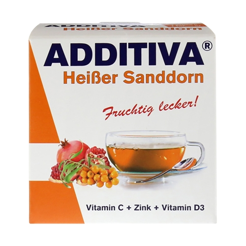 ADDITIVA Karstais smiltsērkšķis C vitamīns + Cinks + D3 vitamīns pulveris, 100 g