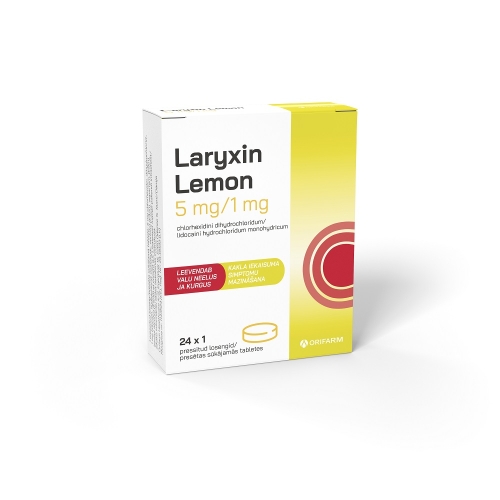 LARYXIN LEMON 5MG/1MG SŪK TBL N24