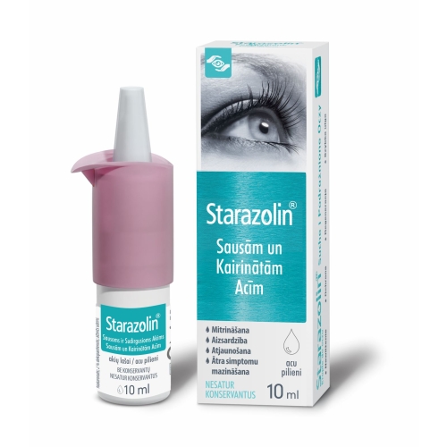 STARAZOLIN Sausām un Kairinātām Acīm acu pilieni, 10 ml