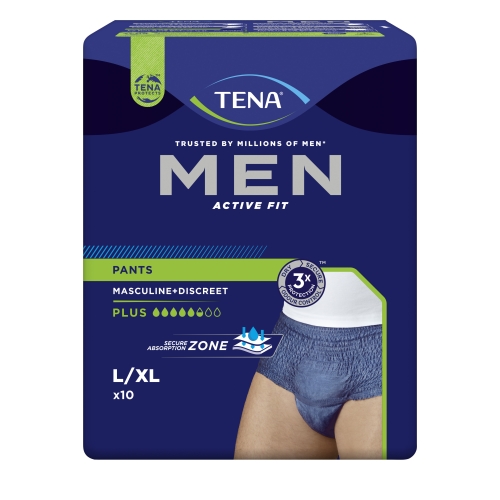 TENA Men Active Fit Pants biksītes Plus L/XL izmērs, 10 gab.