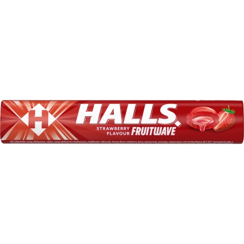 HALLS Fruit Wave ledenes ar zemeņu garšu, 45 g