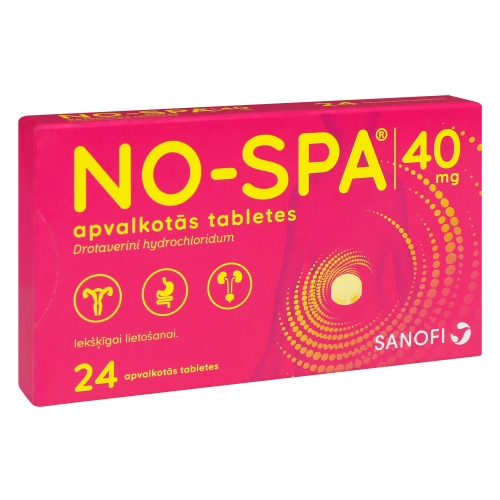 NO-SPA® 40 mg apvalkotās tabletes, 24 gab