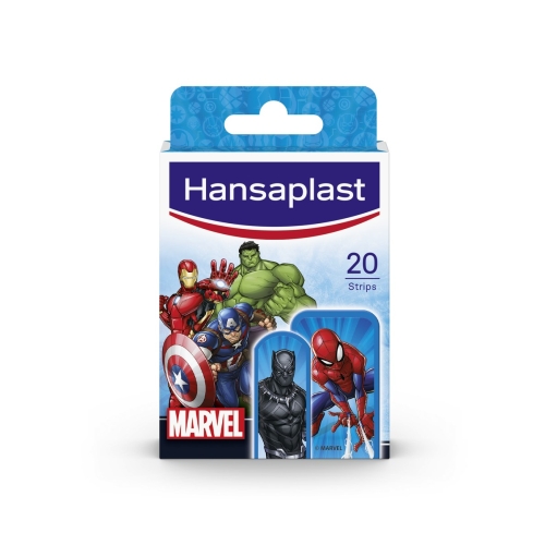 HANSAPLAST Kids Marvel plāksteri bērniem ar supervaroņu motīviem, 20 gab.