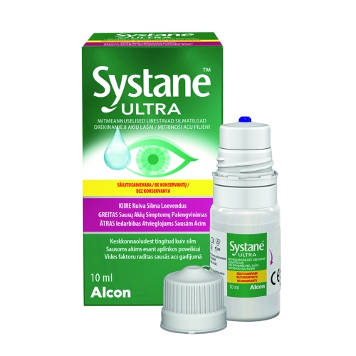 SYSTANE ULTRA mitrinoši acu pilieni bez konservanta, 10 ml