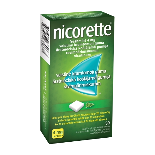 NICORETTE Freshmint 4 mg košļājamā gumija, 30 gab.