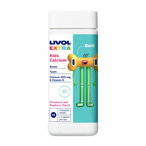 LIVOL Extra Kids Calcium tabletes, 90 gab.