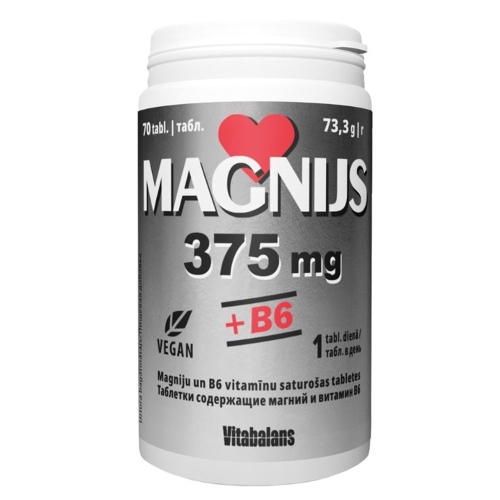 MAGNIJS 375 mg + B6 tabletes, 70 gab