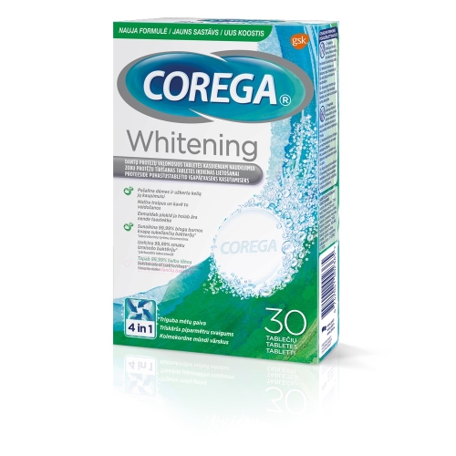 COREGA® Dental White tabletes, 30 gab.