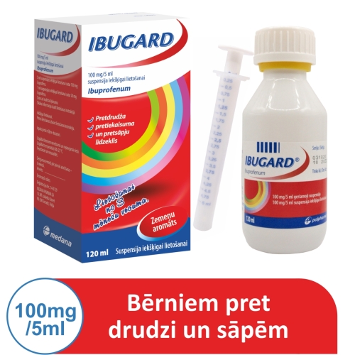 IBUGARD 100MG/5ML SUSP IEKŠĶ LIETOSANAI 120ML