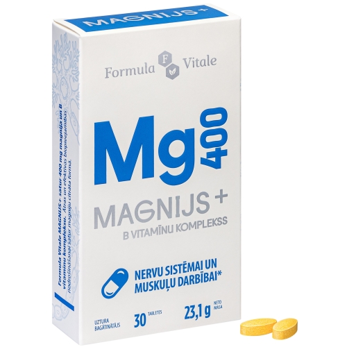 FORMULA VITALE Magnijs+ 400 mg tabletes, 30 gab