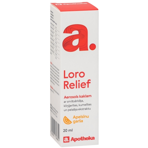 APOTHEKA Loro Relief sprejs ar apelsīnu garšu, 20 ml