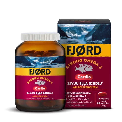 FJORD Strong Omega-3 Cardio kapsulas, 60 gab.