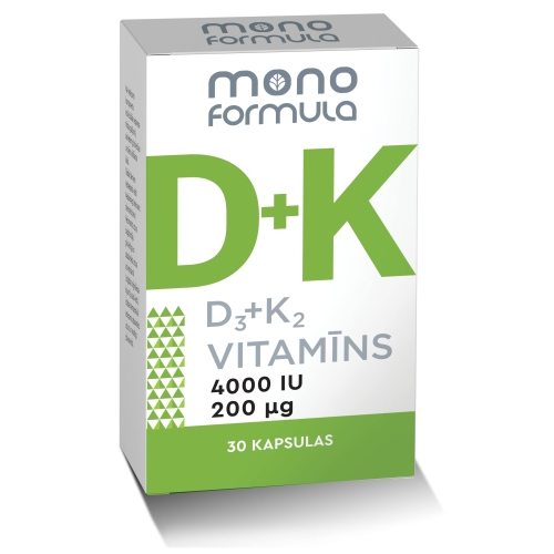 MONO FORMULA D3 + K2 vitamīns kapsulas, 30 gab.