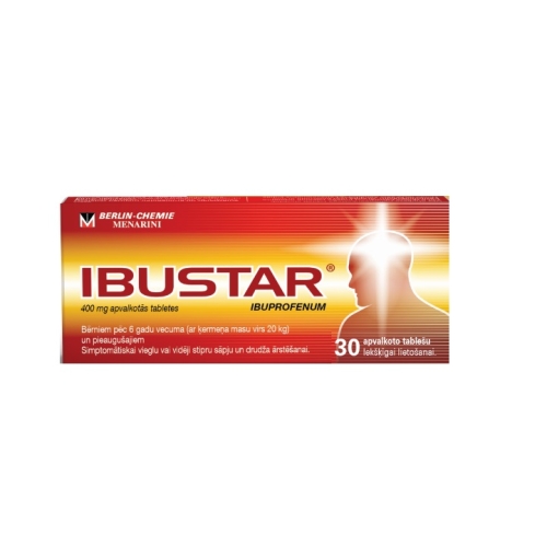 IBUSTAR 400 APVALKOTĀS TABLETES 400MG N30