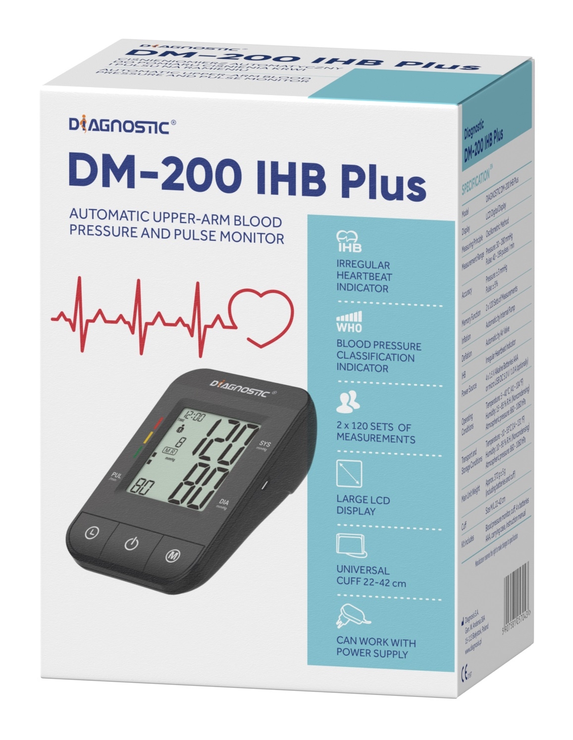 DIAGNOSTIC DM-200 IHB Plus tonometrs (augšdelma) - Produkta attēls 2