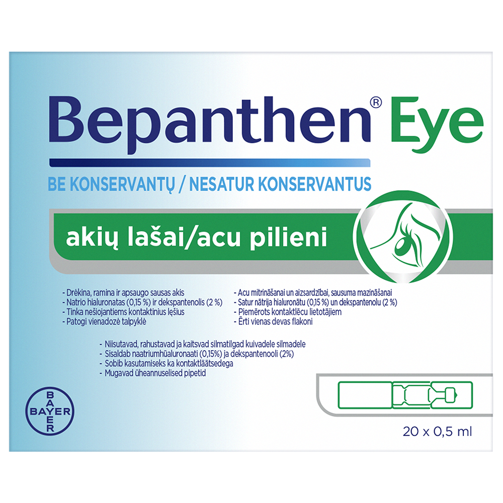 BEPANTHEN Eye acu pilieni, 20gab x 0.5ml