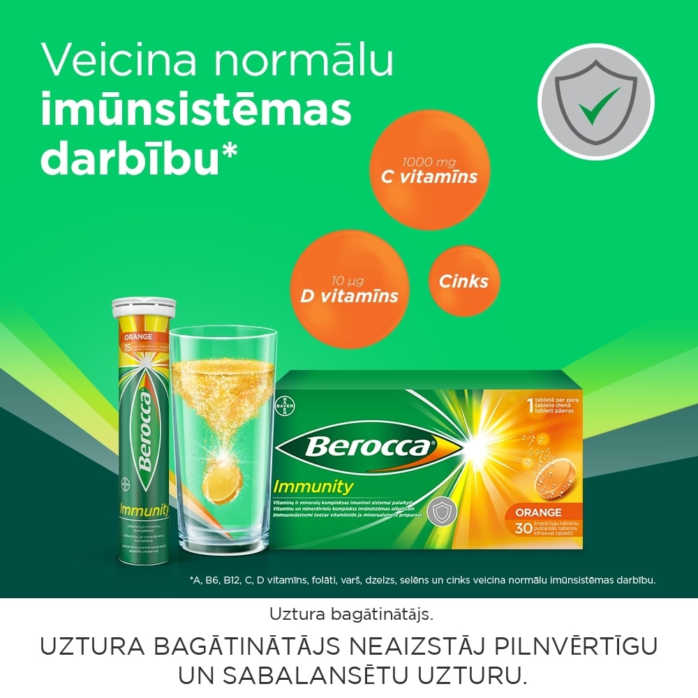 BEROCCA Immunity putojošās tabletes, 30gab - Produkta attēls 3