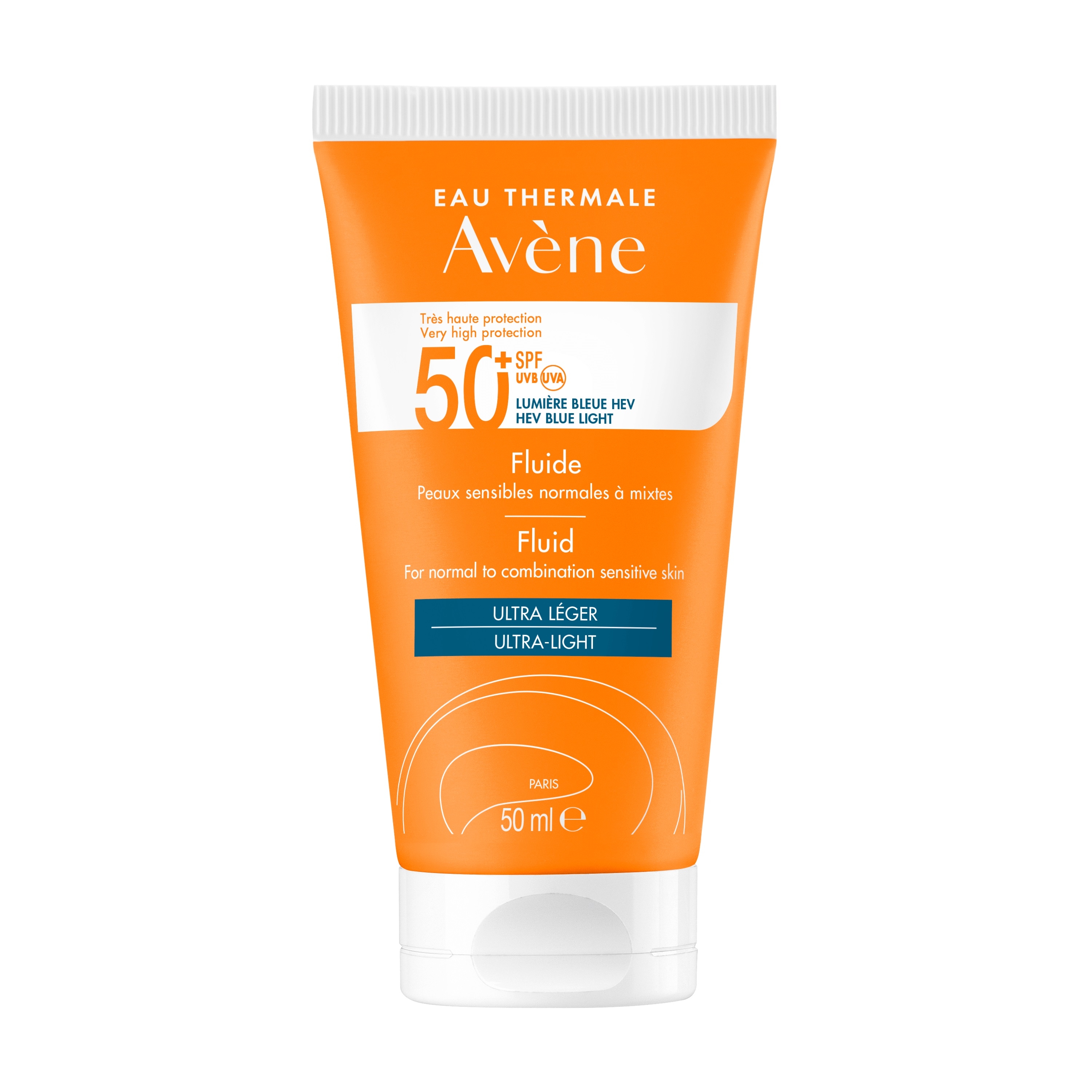 AVÈNE Sun SPF50+ aizsarglīdzeklis fluīds normālai sejas ādai, 50ml