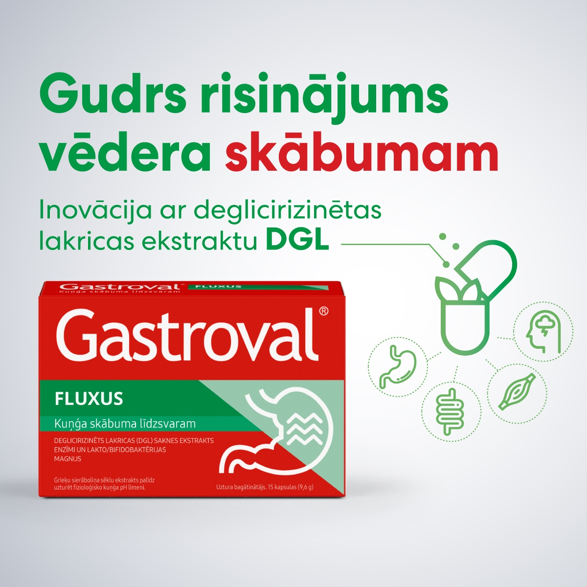 GASTROVAL® Fluxus kapsulas, 15 gab. - Produkta attēls 2